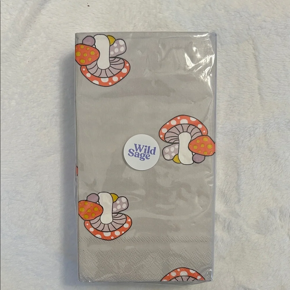 Mushroom Party Napkins - Gray and Orange